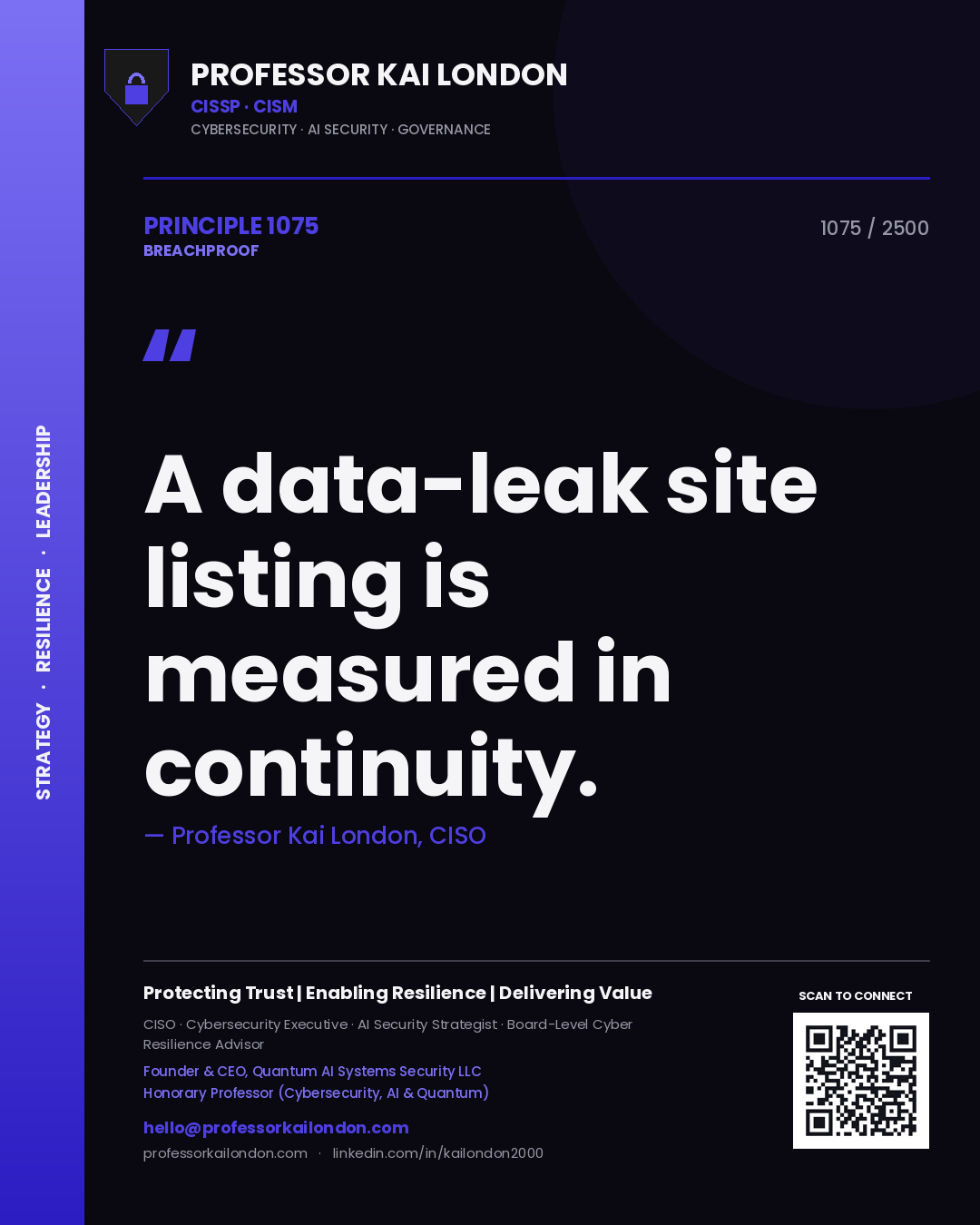 Professor Kai London principle 1075: A data-leak site listing is measured in continuity.