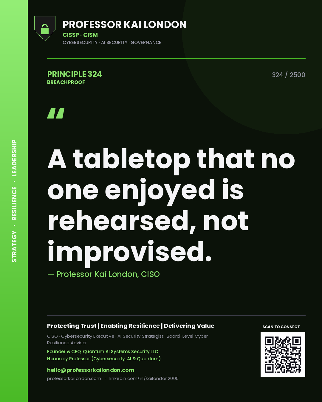 Professor Kai London principle 324: A tabletop that no one enjoyed is rehearsed, not improvised.
