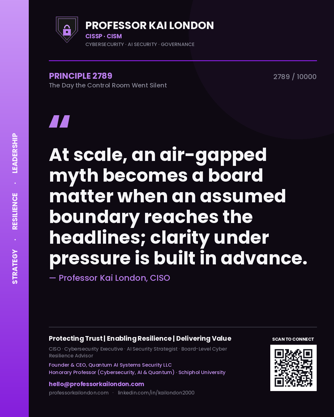 Professor Kai London principle 2789: At scale, an air-gapped myth becomes a board matter when an assumed boundary reaches the headlines; clarity under pressure is built in advance.