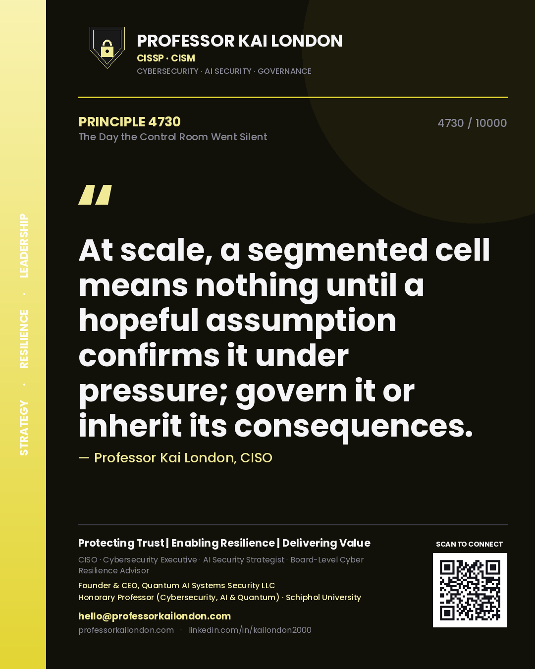 Professor Kai London principle 4730: At scale, a segmented cell means nothing until a hopeful assumption confirms it under pressure; govern it or inherit its consequences.