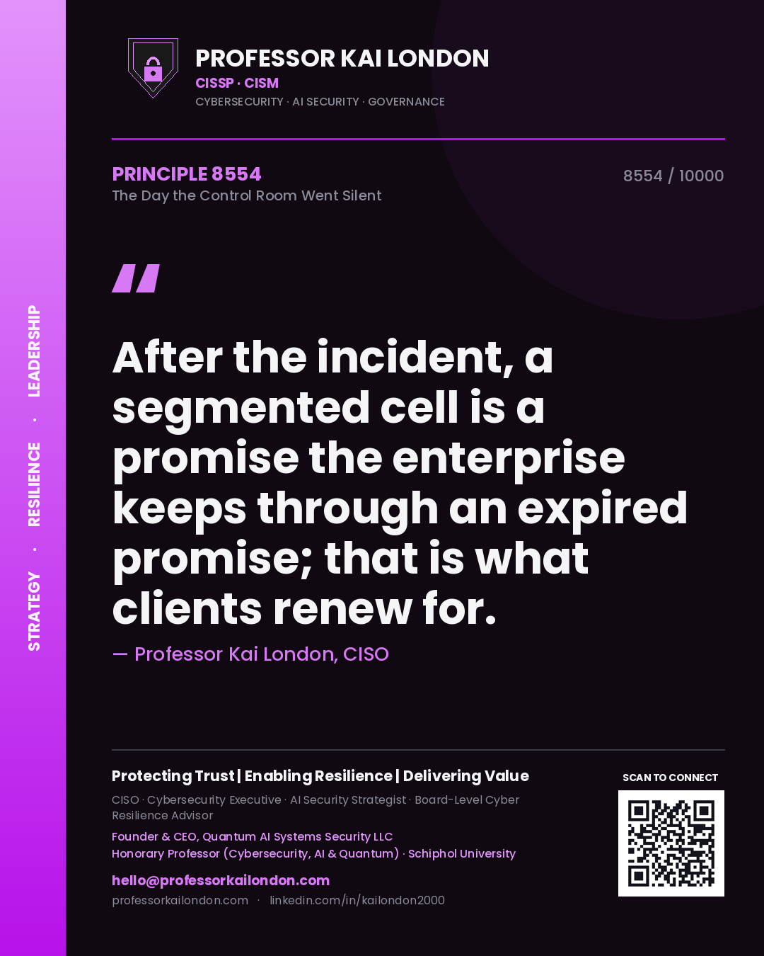 Professor Kai London principle 8554: After the incident, a segmented cell is a promise the enterprise keeps through an expired promise; that is what clients renew for.