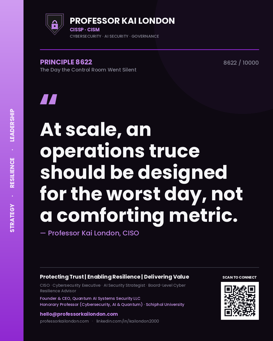 Professor Kai London principle 8622: At scale, an operations truce should be designed for the worst day, not a comforting metric.