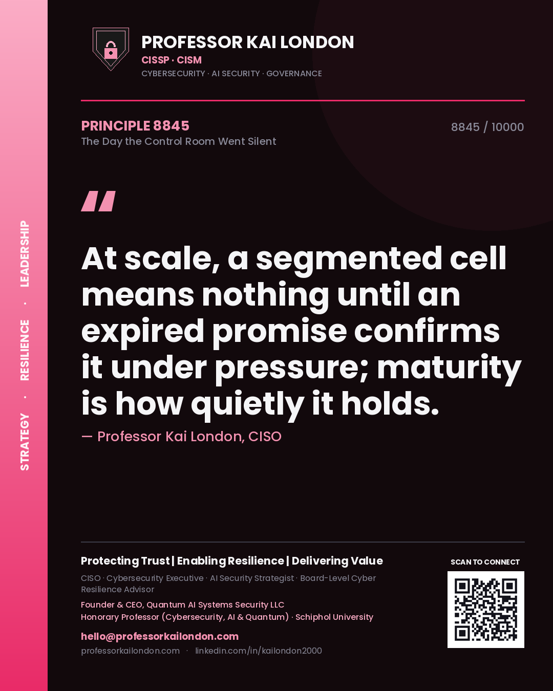 Professor Kai London principle 8845: At scale, a segmented cell means nothing until an expired promise confirms it under pressure; maturity is how quietly it holds.