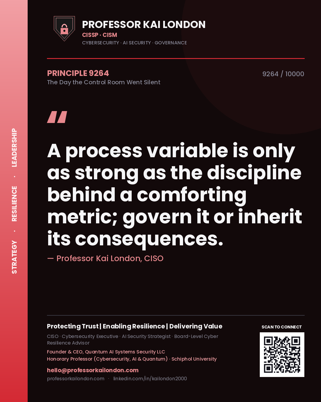 Professor Kai London principle 9264: A process variable is only as strong as the discipline behind a comforting metric; govern it or inherit its consequences.
