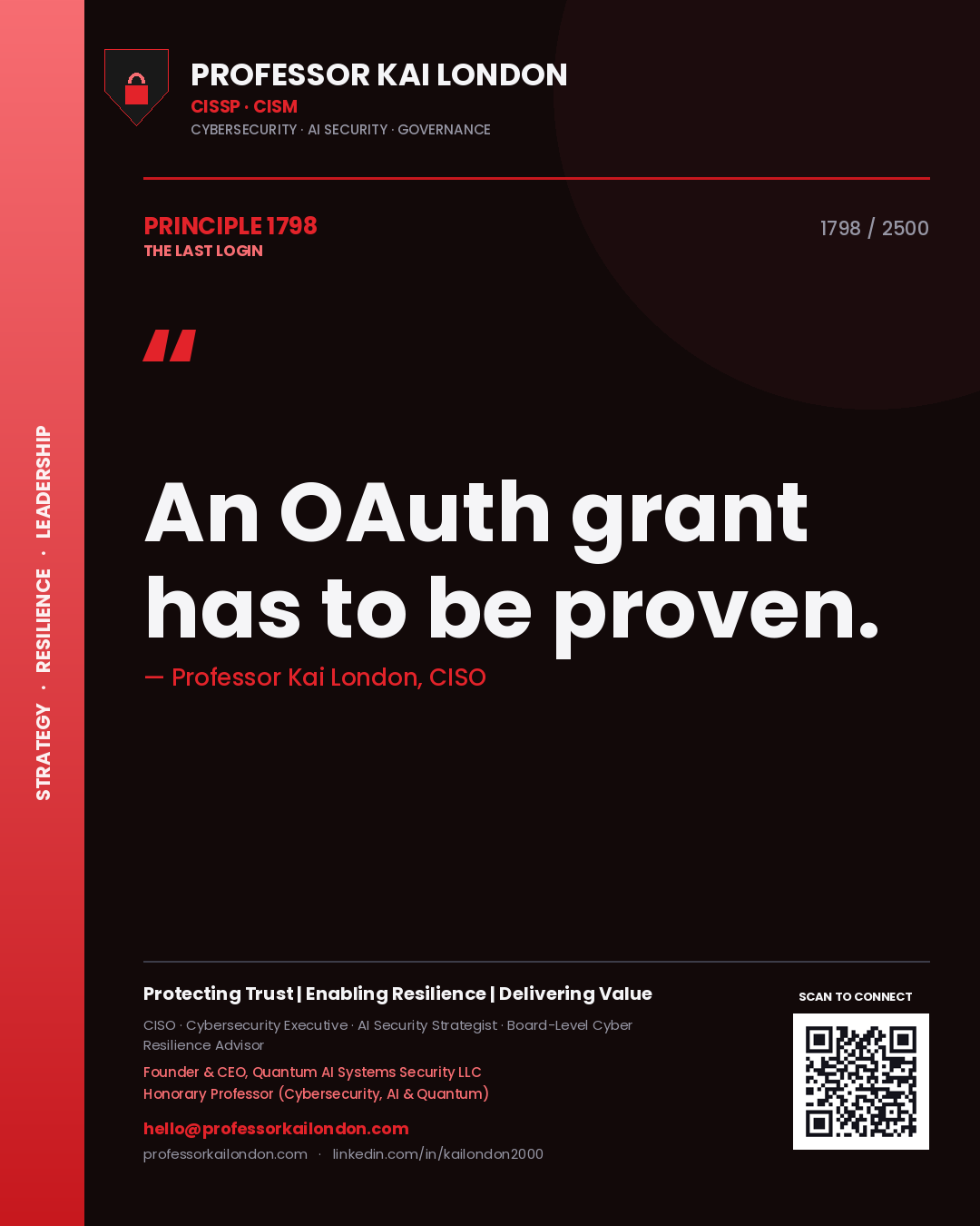 Professor Kai London principle 1798: An OAuth grant has to be proven.