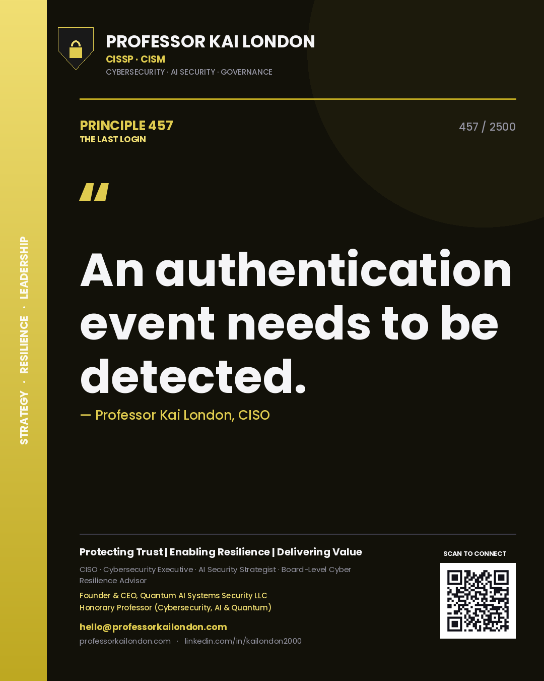 Professor Kai London principle 457: An authentication event needs to be detected.
