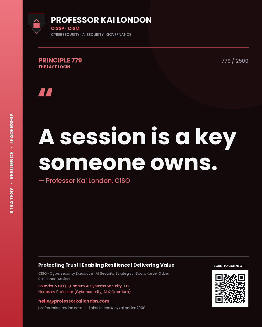 Professor Kai London principle 779: A session is a key someone owns.