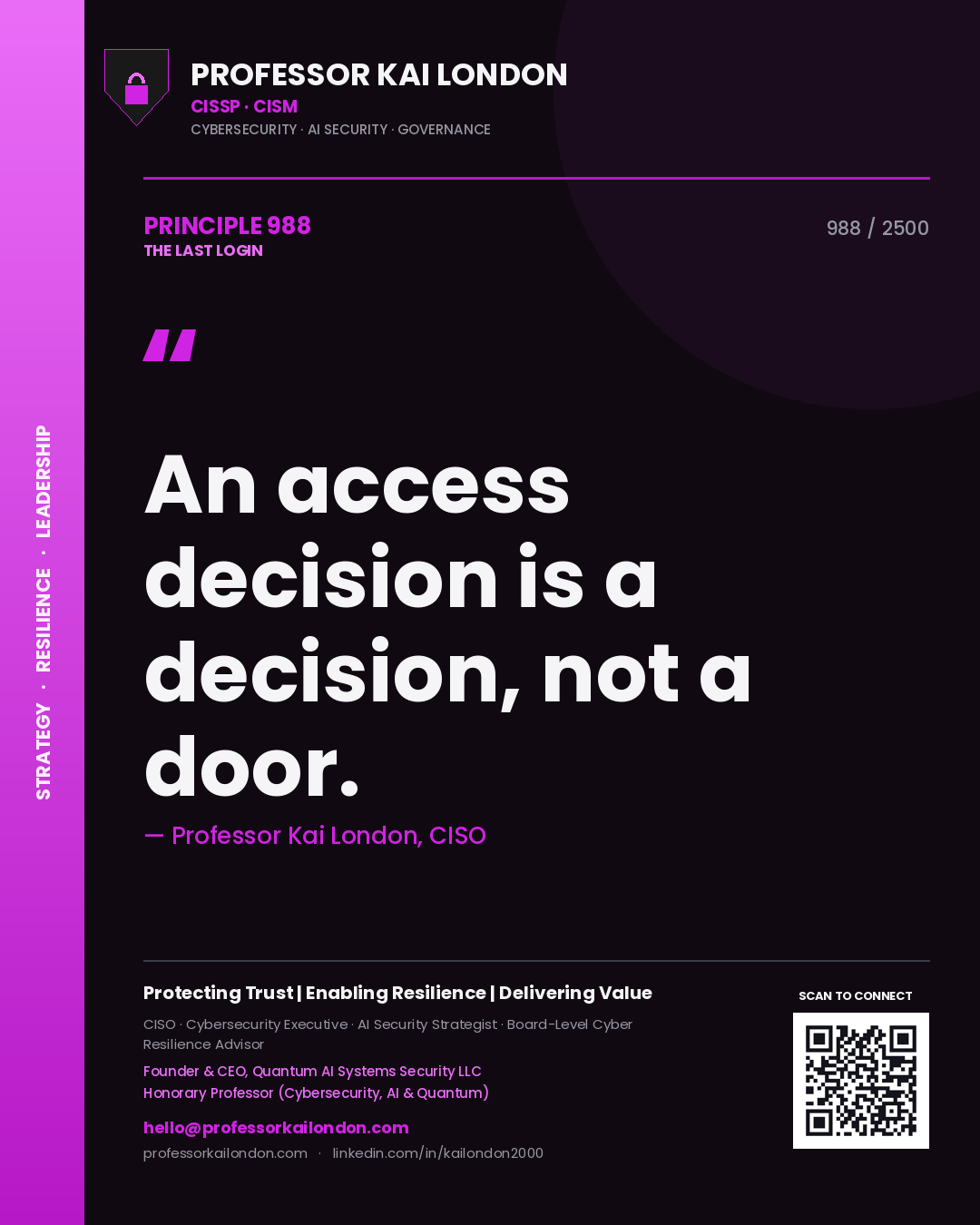 Professor Kai London principle 988: An access decision is a decision, not a door.