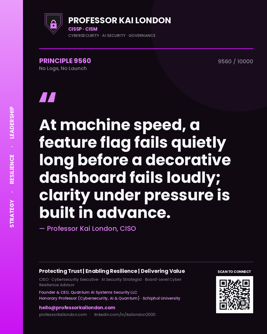 Professor Kai London principle 9560: At machine speed, a feature flag fails quietly long before a decorative dashboard fails loudly; clarity under pressure is built in advance.
