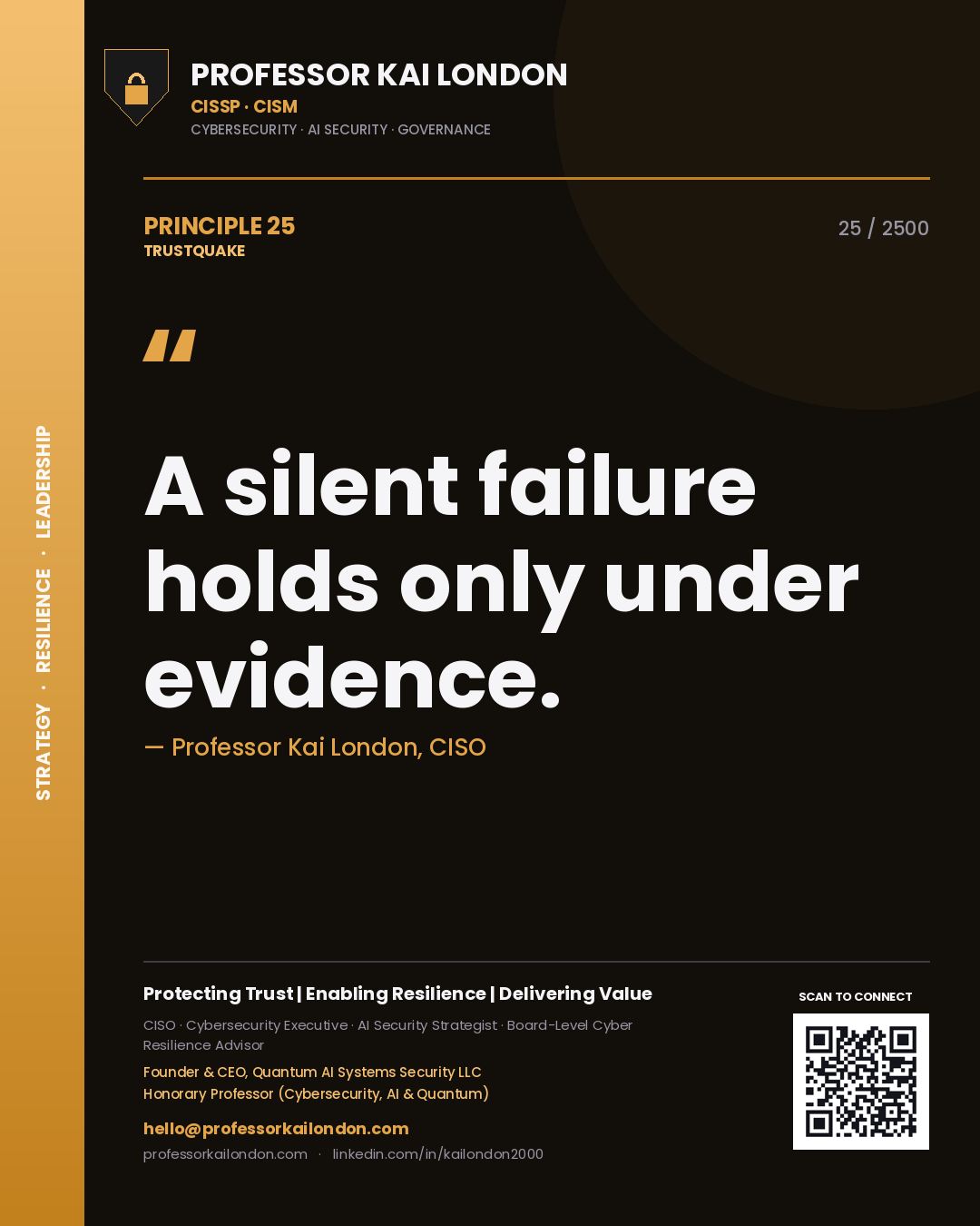 Professor Kai London principle 25: A silent failure holds only under evidence.