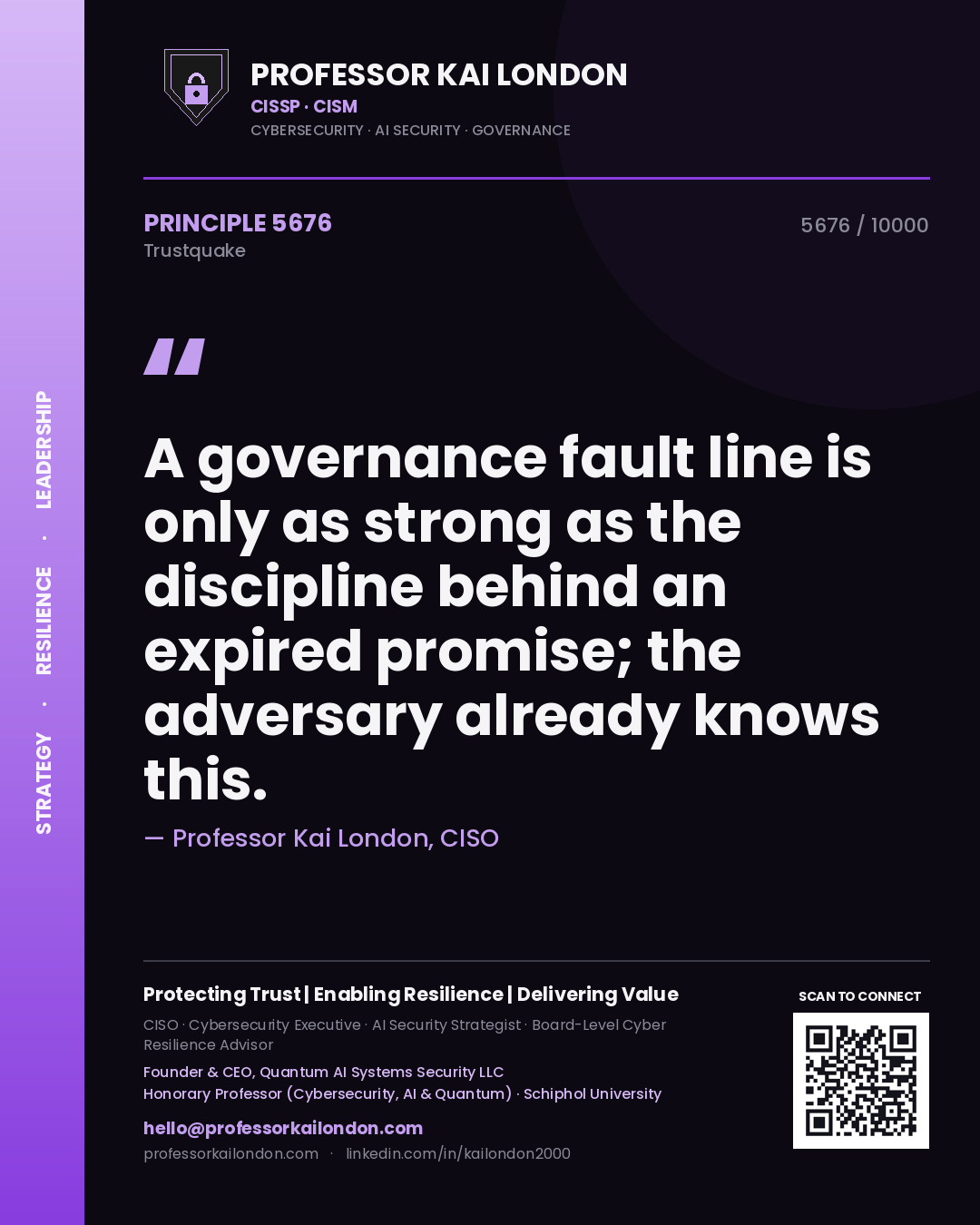 Professor Kai London principle 5676: A governance fault line is only as strong as the discipline behind an expired promise; the adversary already knows this.