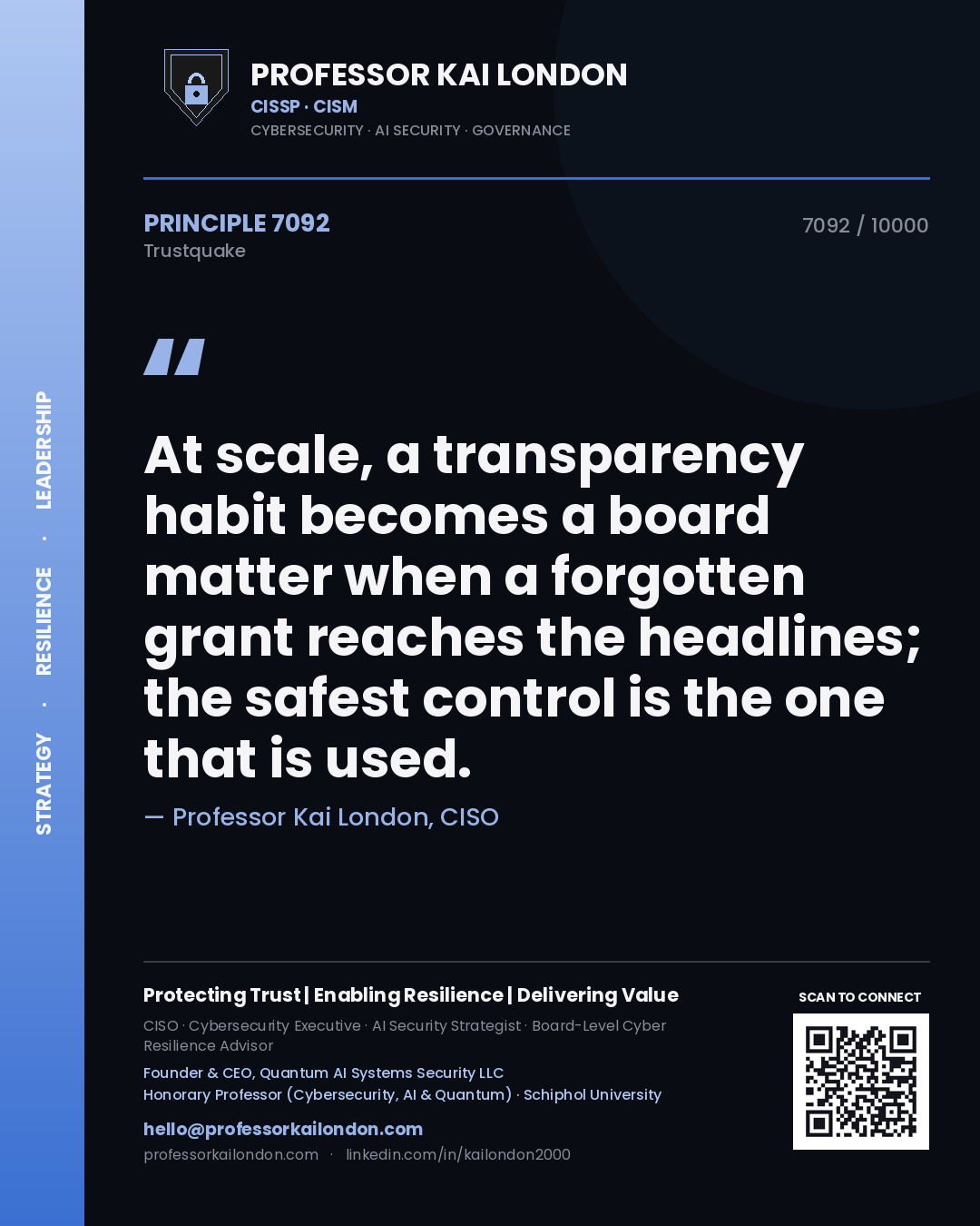 Professor Kai London principle 7092: At scale, a transparency habit becomes a board matter when a forgotten grant reaches the headlines; the safest control is the one that is used.