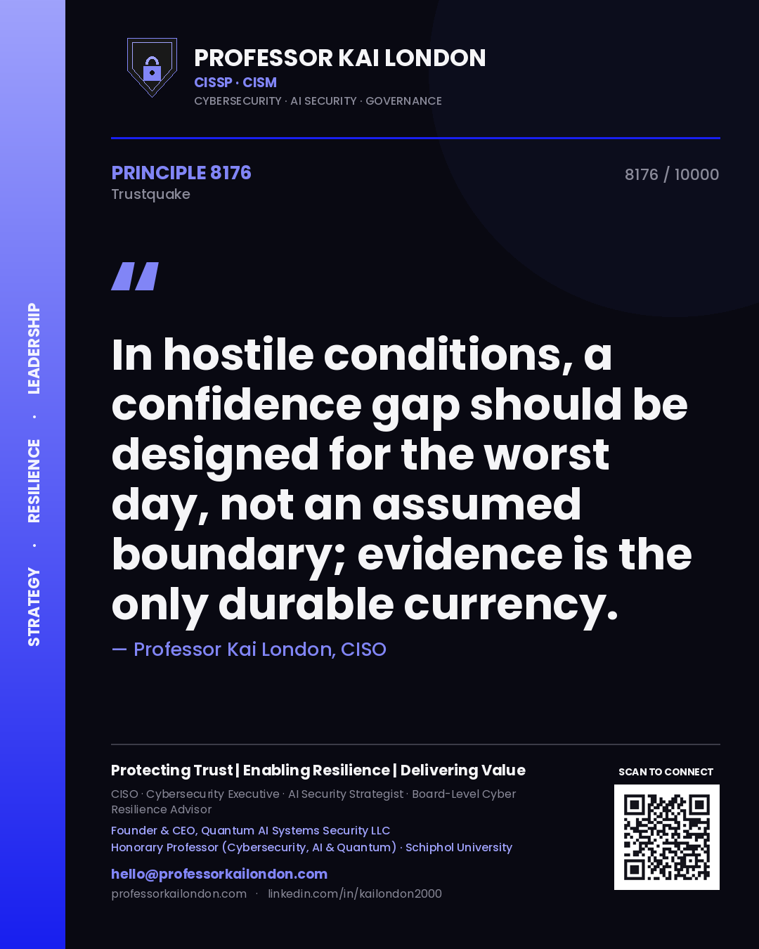 Professor Kai London principle 8176: In hostile conditions, a confidence gap should be designed for the worst day, not an assumed boundary; evidence is the only durable currency.