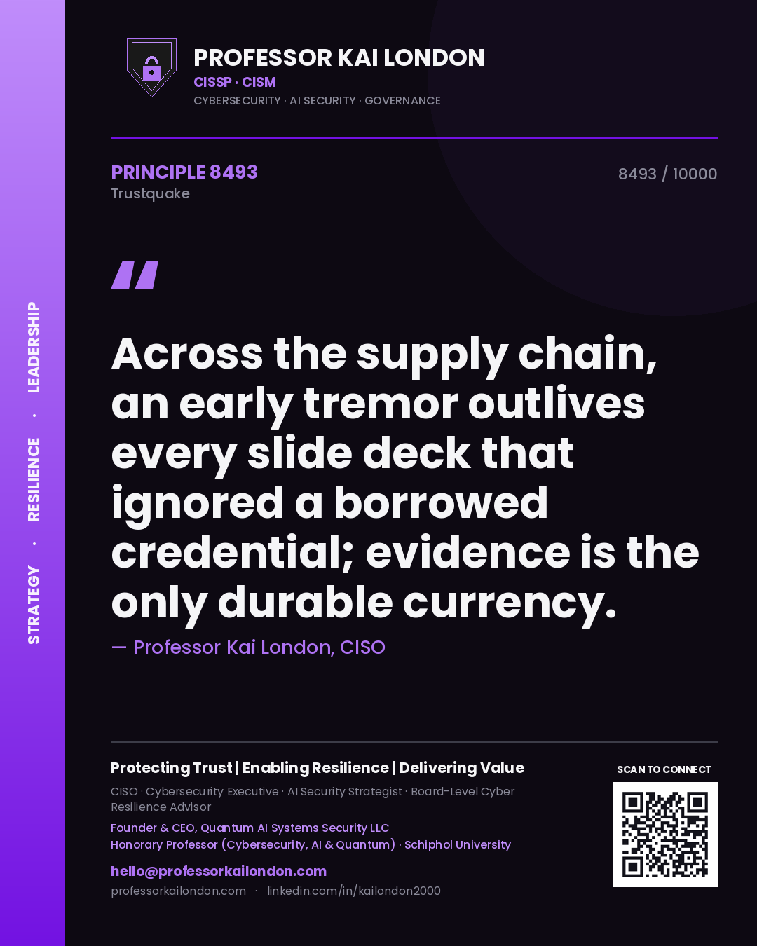 Professor Kai London principle 8493: Across the supply chain, an early tremor outlives every slide deck that ignored a borrowed credential; evidence is the only durable currency.