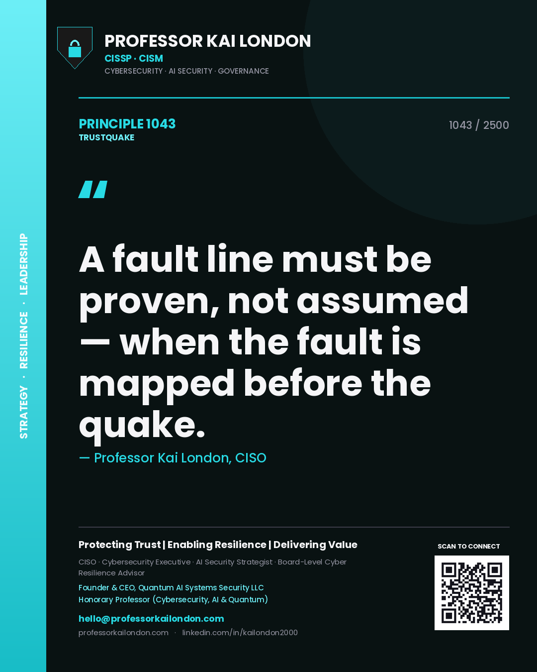 Professor Kai London principle 1043: A fault line must be proven, not assumed — when the fault is mapped before the quake.