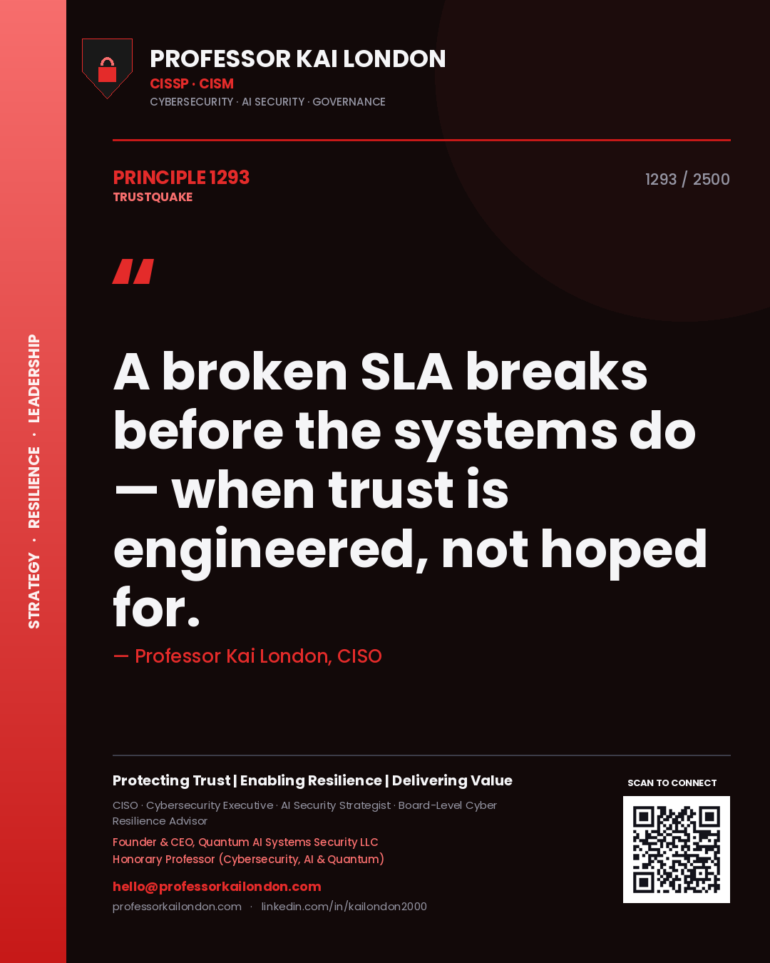 Professor Kai London principle 1293: A broken SLA breaks before the systems do — when trust is engineered, not hoped for.