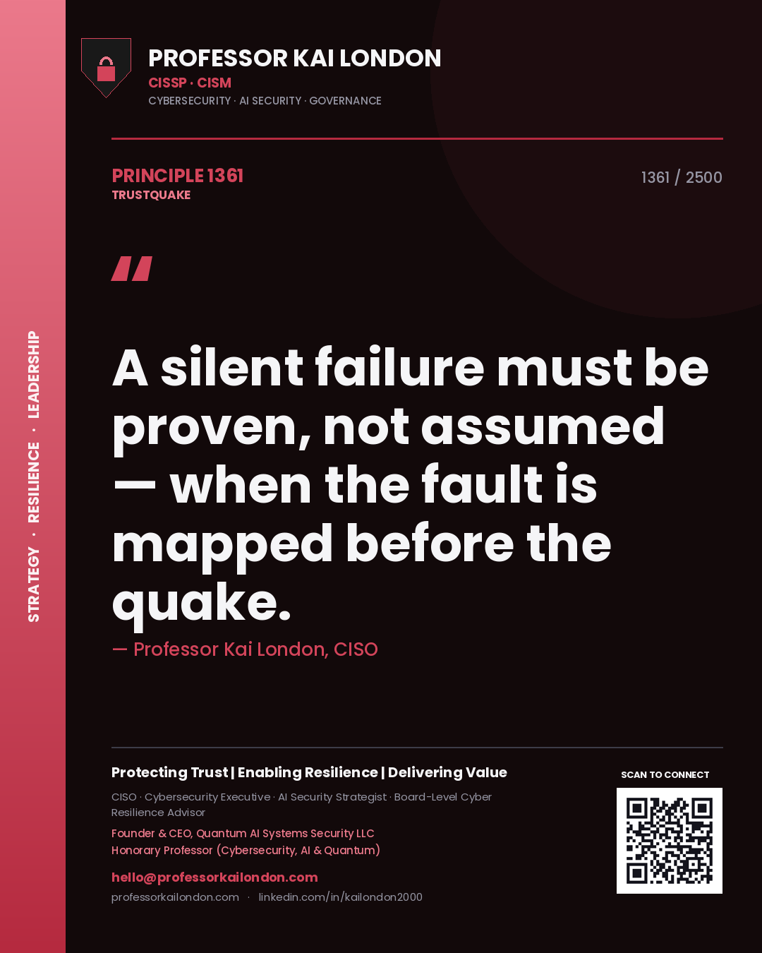 Professor Kai London principle 1361: A silent failure must be proven, not assumed — when the fault is mapped before the quake.