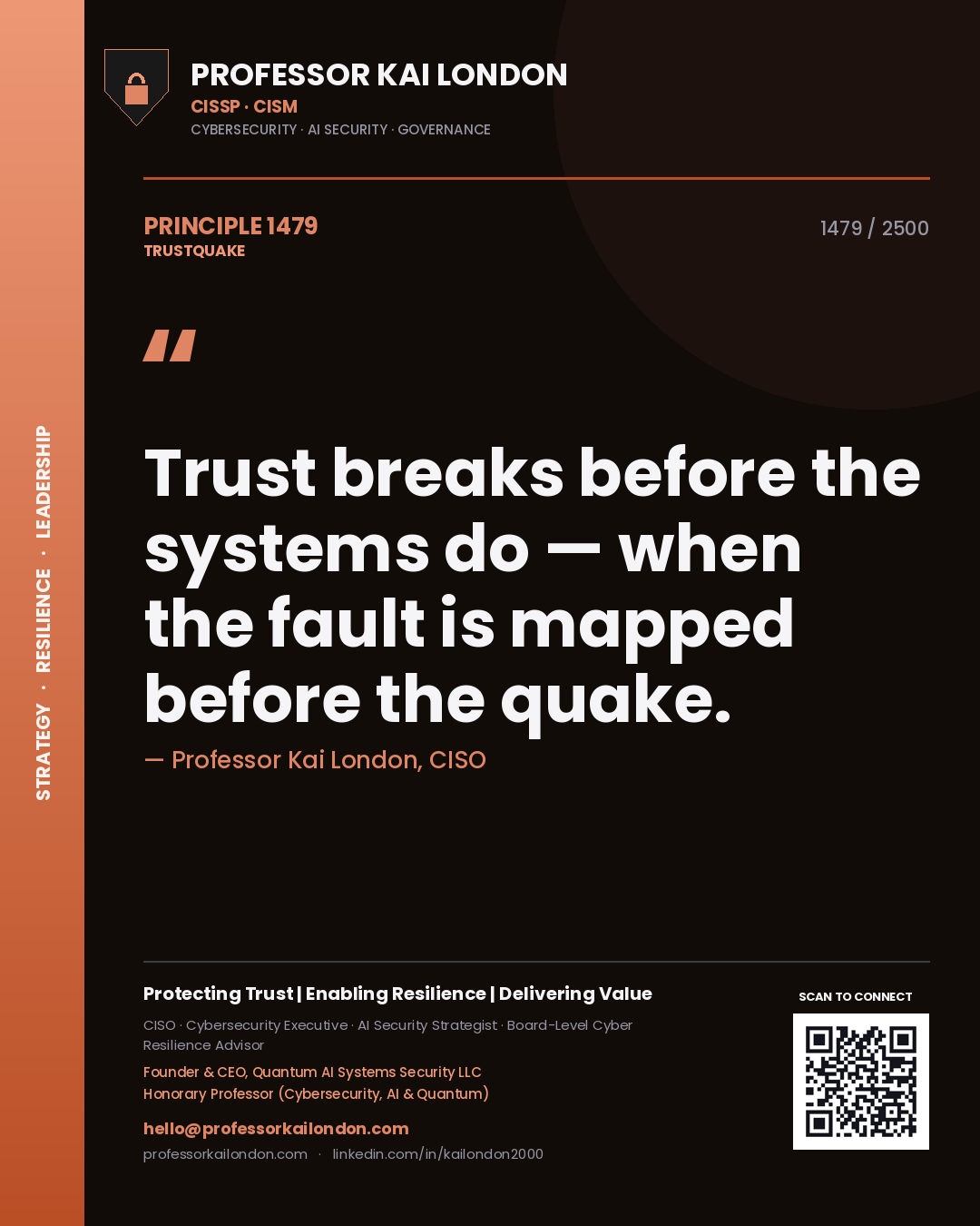 Professor Kai London principle 1479: Trust breaks before the systems do — when the fault is mapped before the quake.