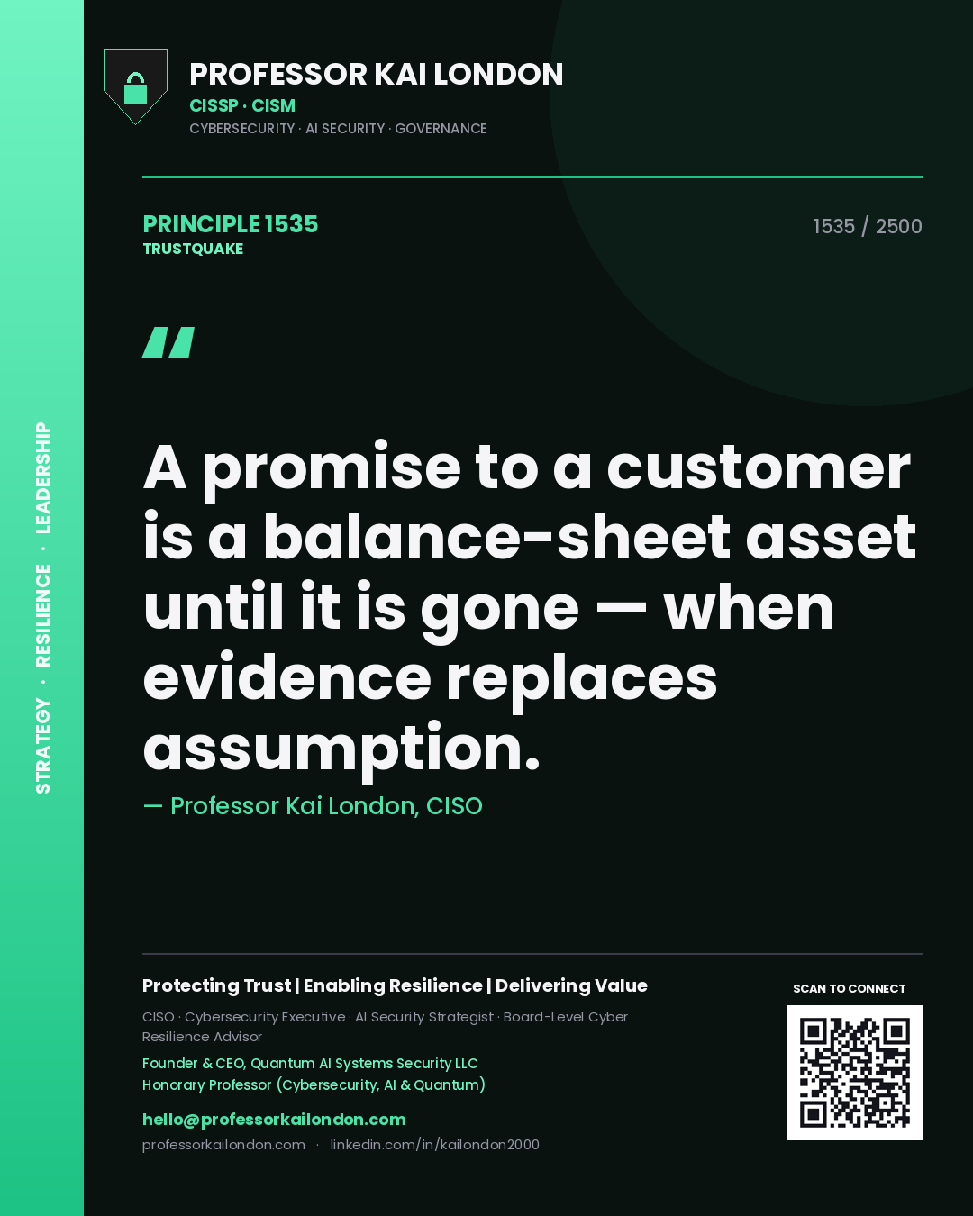 Professor Kai London principle 1535: A promise to a customer is a balance-sheet asset until it is gone — when evidence replaces assumption.