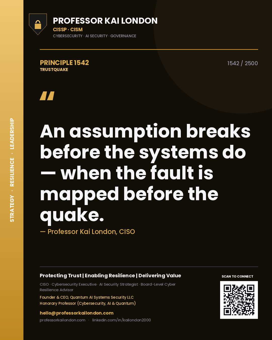 Professor Kai London principle 1542: An assumption breaks before the systems do — when the fault is mapped before the quake.