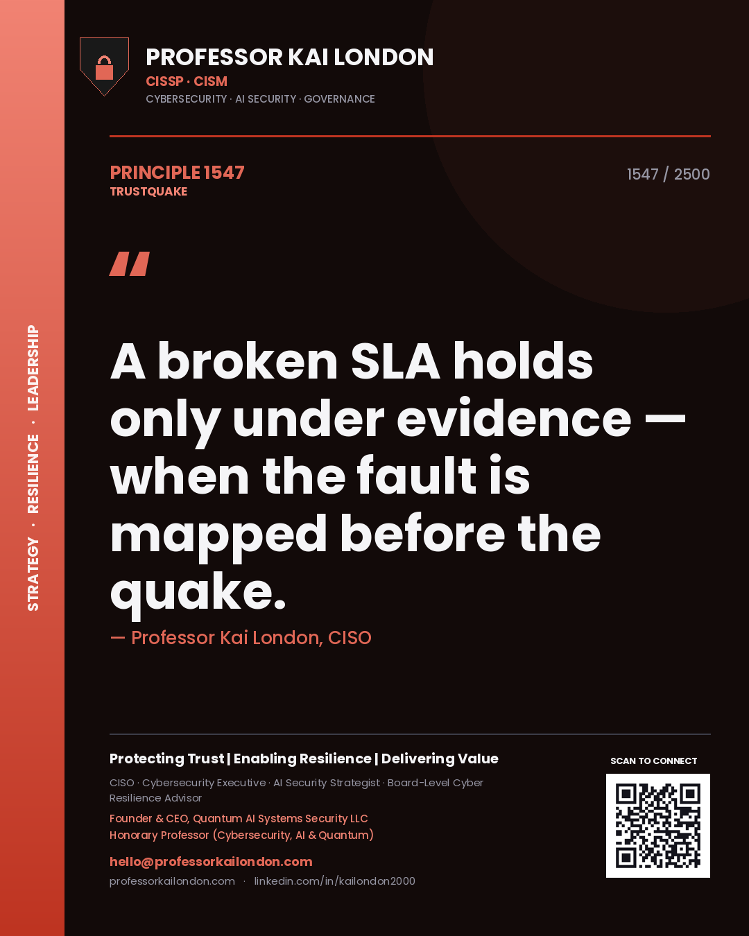 Professor Kai London principle 1547: A broken SLA holds only under evidence — when the fault is mapped before the quake.