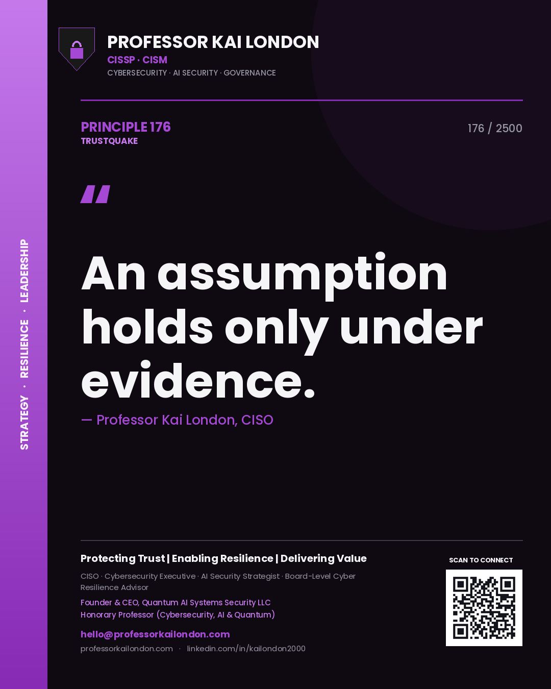 Professor Kai London principle 176: An assumption holds only under evidence.