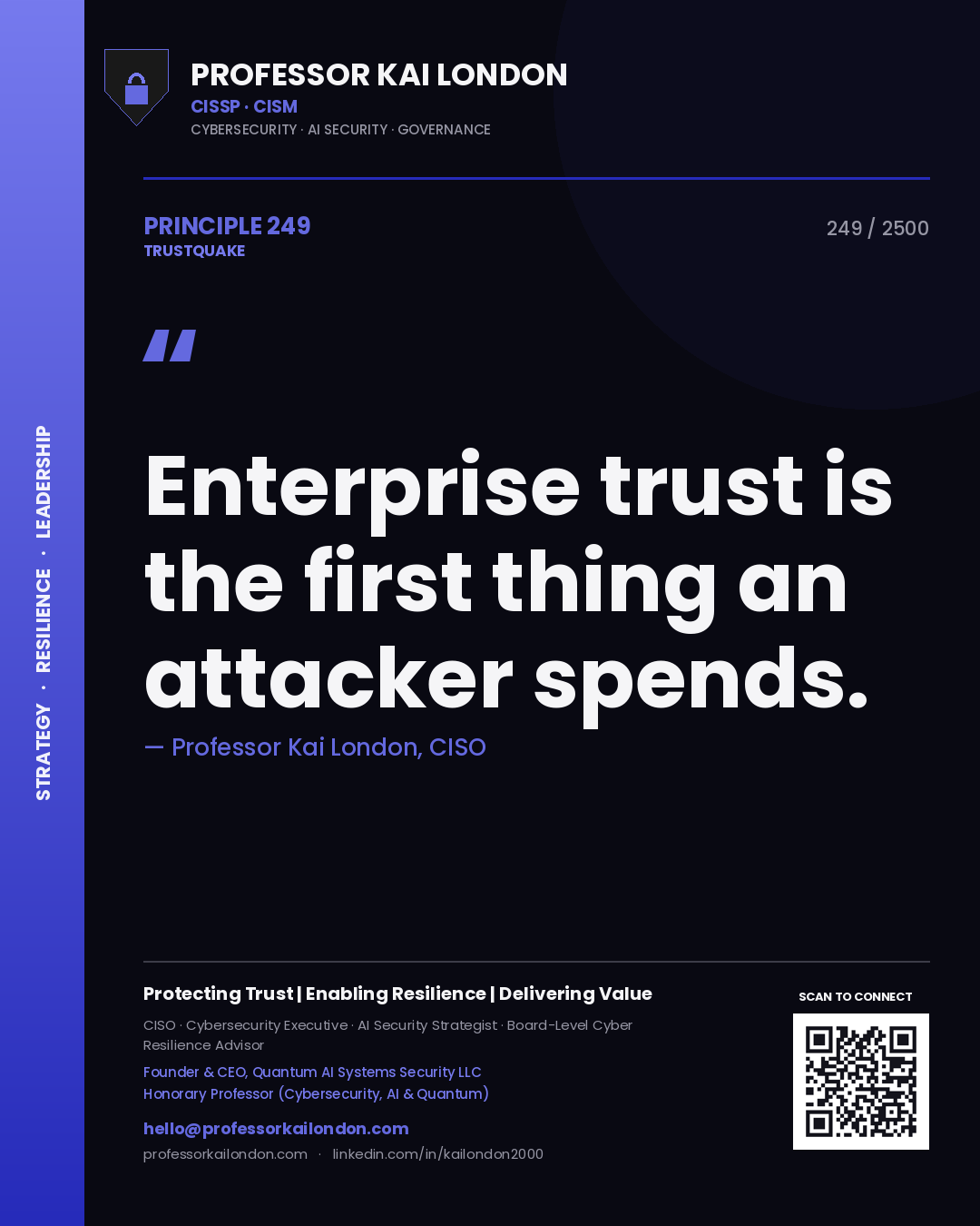 Professor Kai London principle 249: Enterprise trust is the first thing an attacker spends.