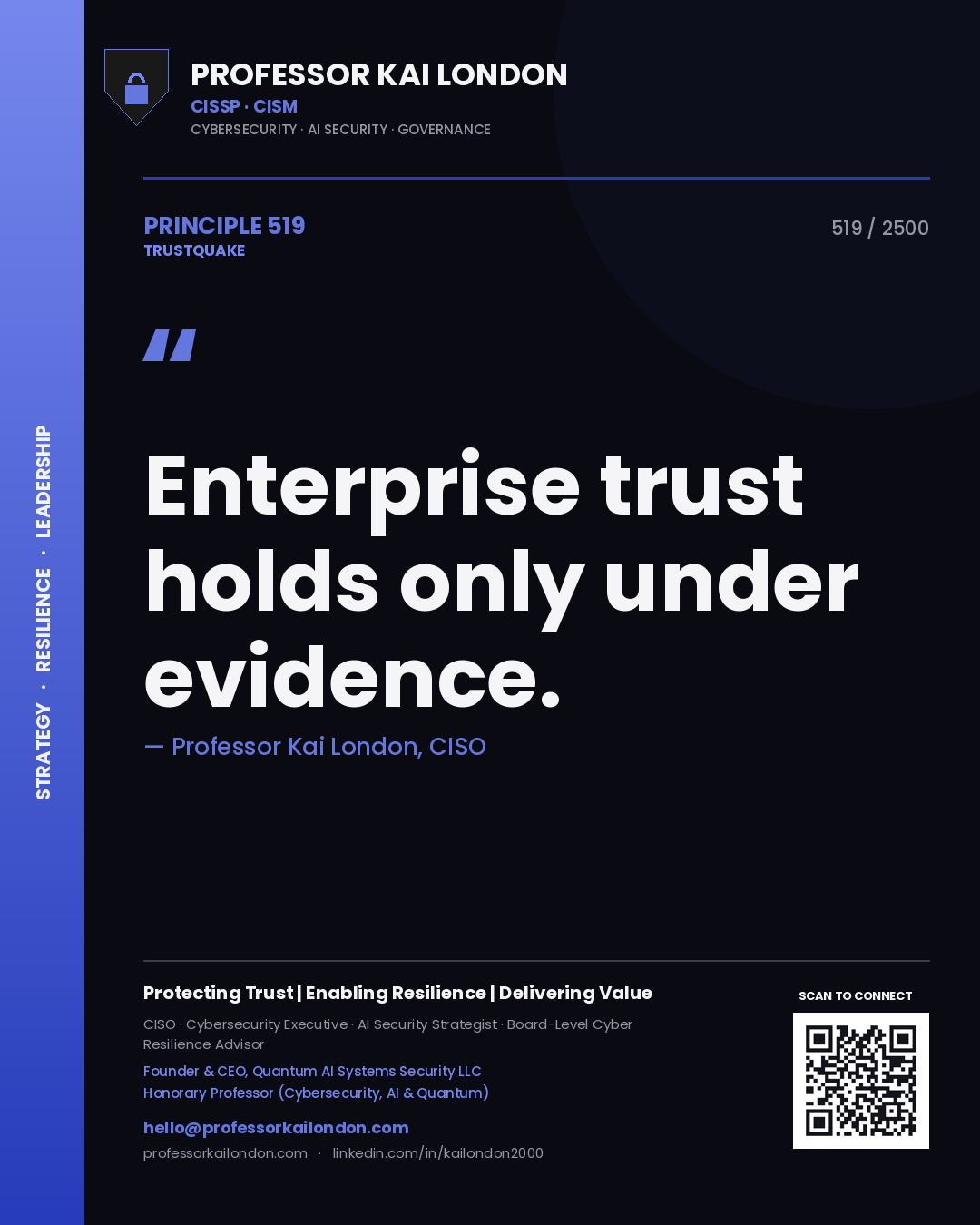 Professor Kai London principle 519: Enterprise trust holds only under evidence.