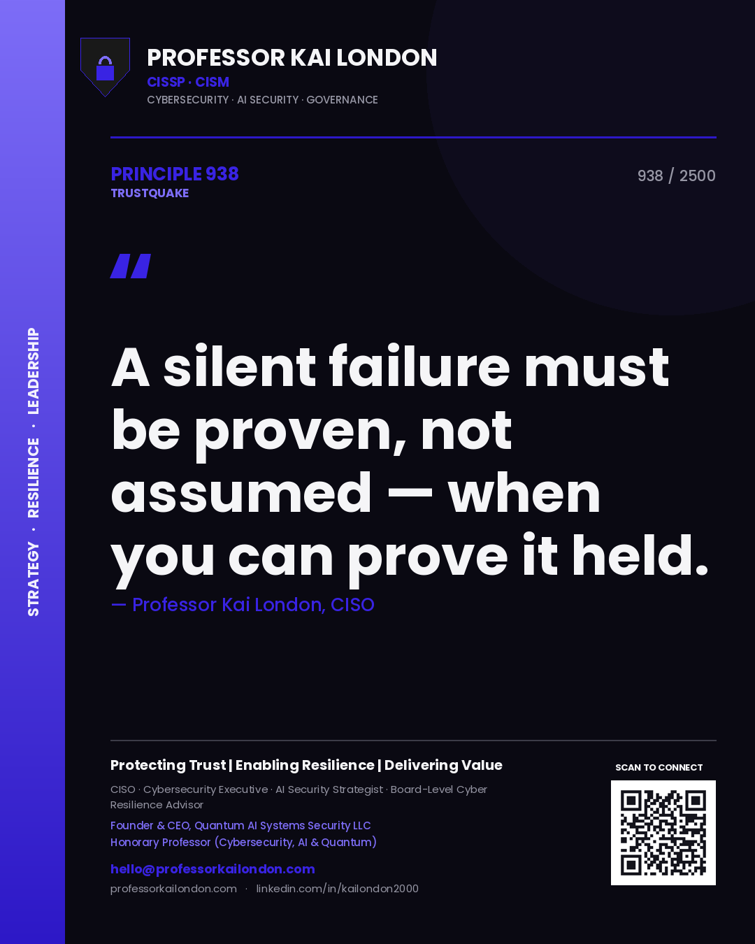 Professor Kai London principle 938: A silent failure must be proven, not assumed — when you can prove it held.